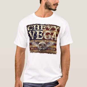Chevy Vega Design Against Eroded Flag T-Shirt