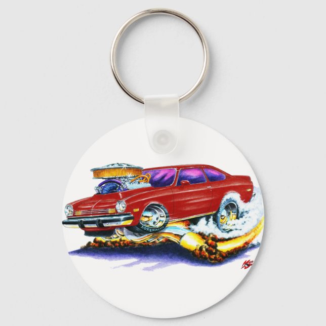 Chevy Vega Maroon Car Keychain (Front)