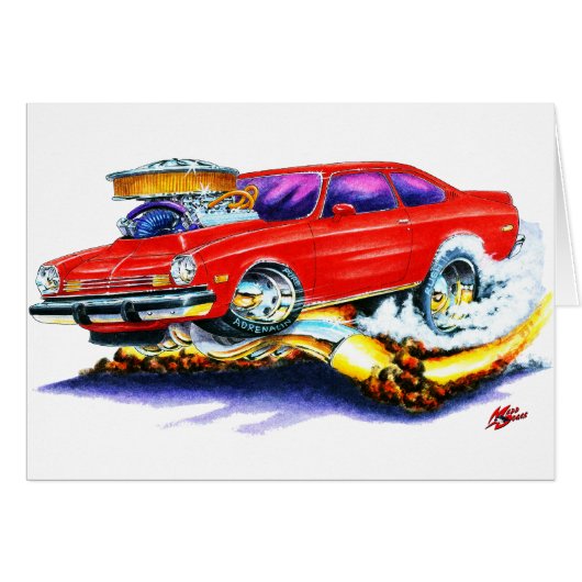 Chevy Vega Red Car Cards (Front Horizontal)