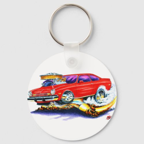 Chevy Vega Red Car Keychain