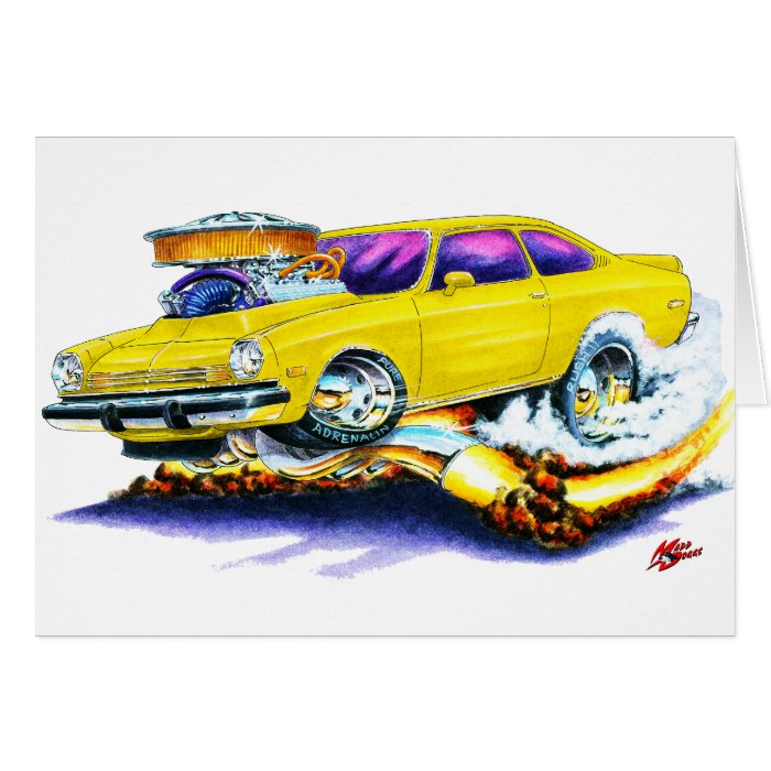 Chevy Vega Yellow Car Greeting Card