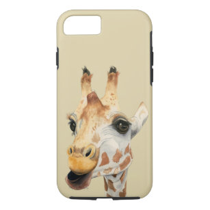 "Chew"  Giraffe Watercolor Painting iPhone 8/7 Case