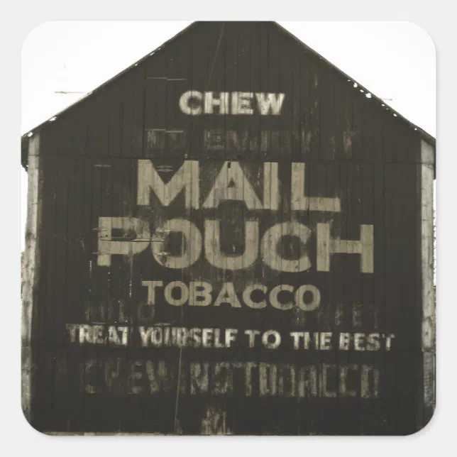 mail pouch tobacco logo Chew Mail Pouch Tobacco - Antique Photo Finish Square Sticker