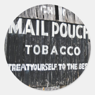 Chew Mail Pouch Tobacco Barn Classic Round Sticker