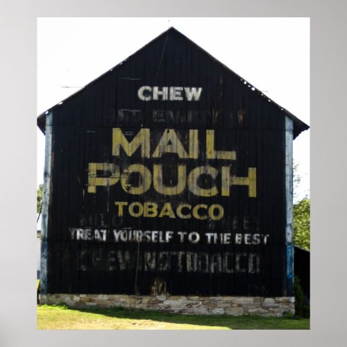 Chew Mail Pouch Tobacco Barn _ Original Photo Poster