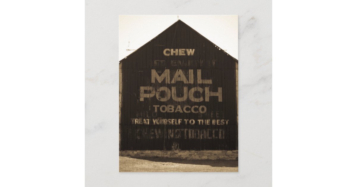 Chew Mail Pouch Tobacco Barn Sepia Finish Postcard Zazzle