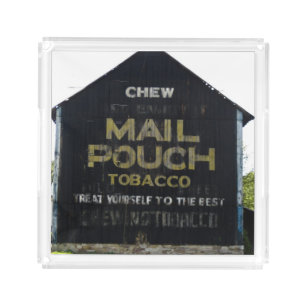 Chew Mail Pouch Vintage Barn Americana Acrylic Tray