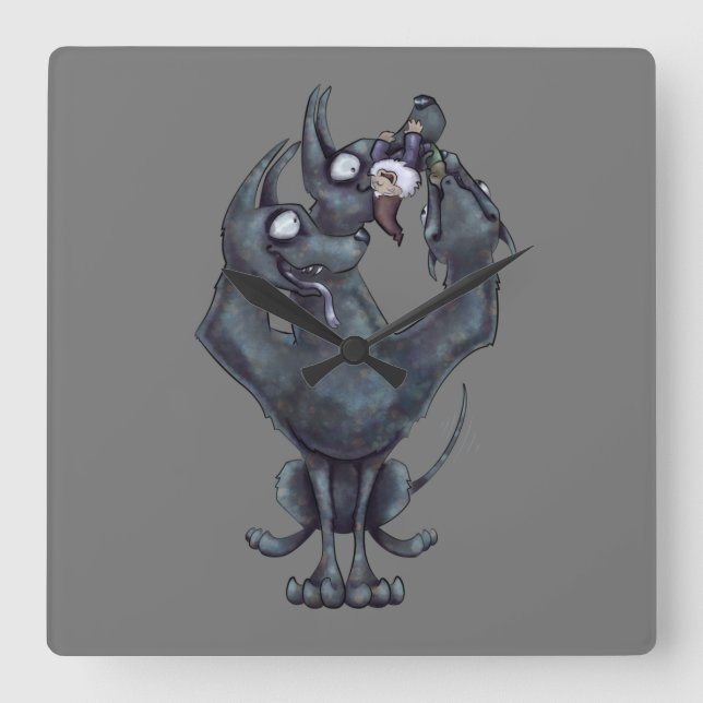 Chew Toy Square Wall Clock (Front)