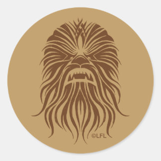 Chewbacca | Brown Tribal Classic Round Sticker