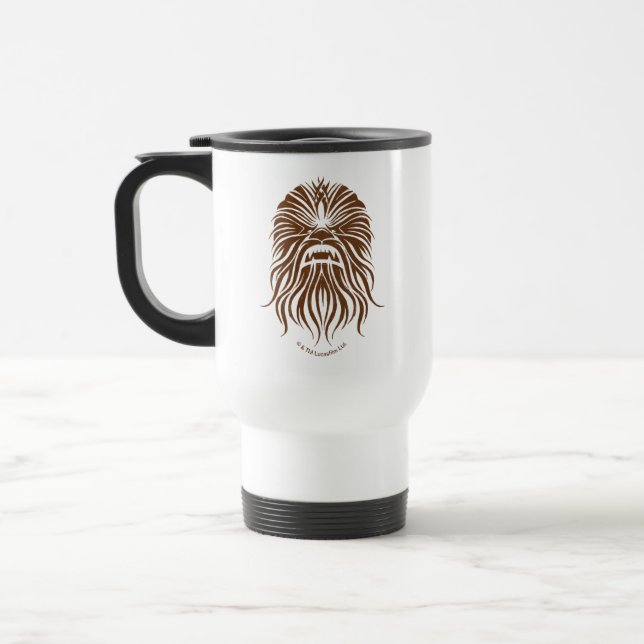 Chewbacca | Brown Tribal Travel Mug (Left)