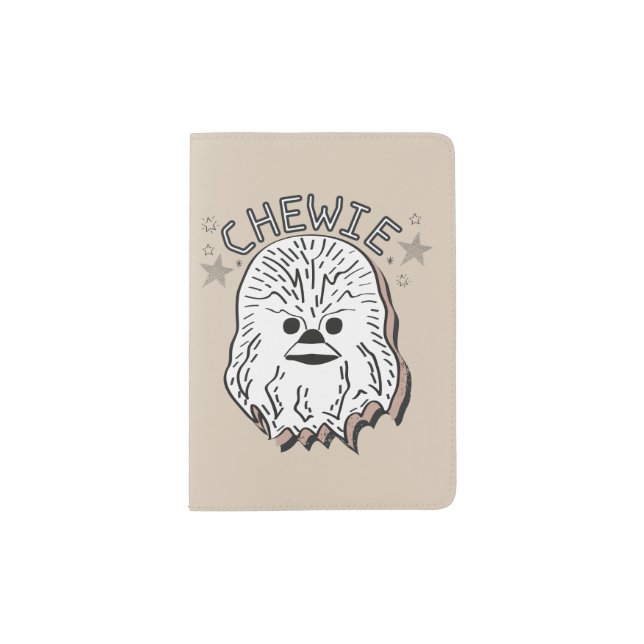 Chewbacca Cartoon Doodle Passport Holder (Front)