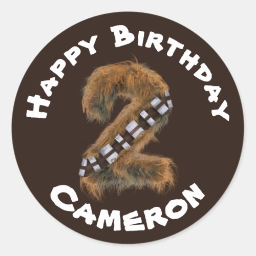 Chewbacca Second Birthday Number Classic Round Sticker