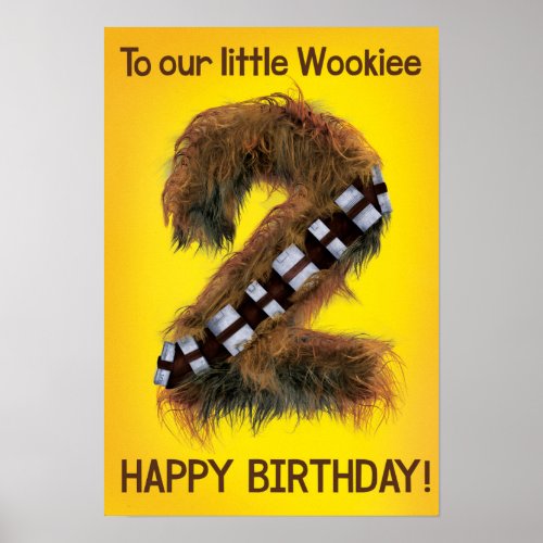 Chewbacca Second Birthday Number Poster