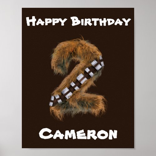 Chewbacca Second Birthday Number Poster