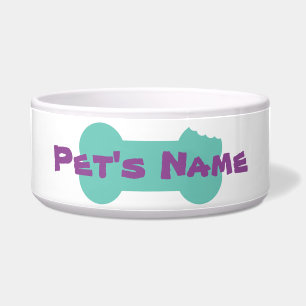 Chewed Bone Personalized Dog Bowl 1
