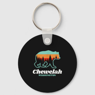 Chewelah Washington Skiing Bear  Keychain