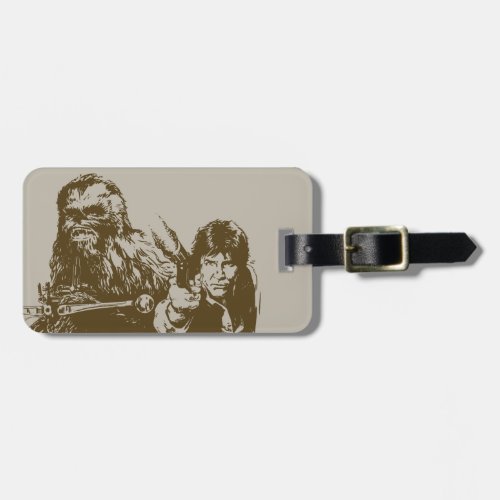 Chewie and Han Silhouette Luggage Tag