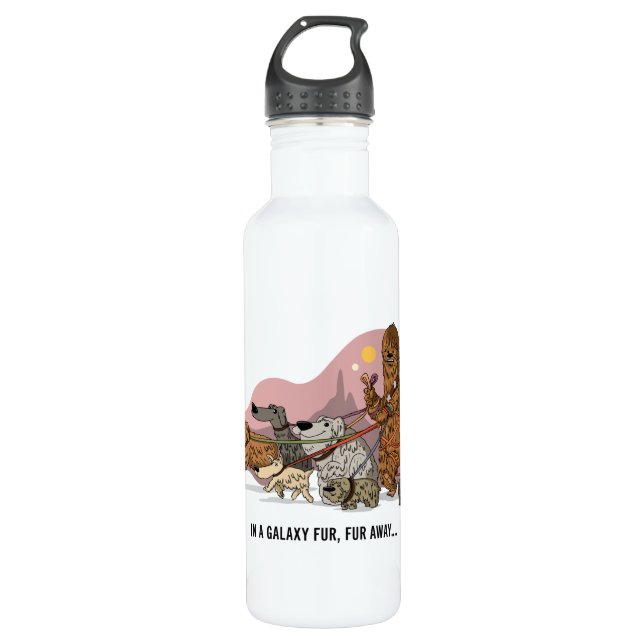 Chewie’s Galactic Dog Walk Stainless Steel Water Bottle (Front)