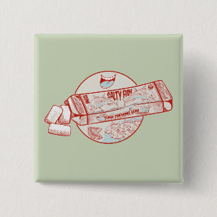 Chewing gum funny tuna fish flavour button