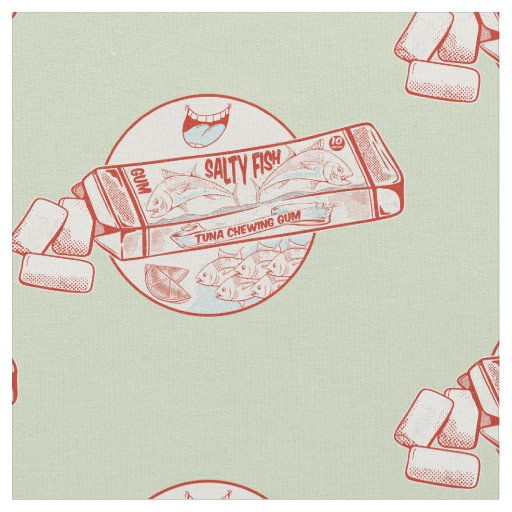 Chewing gum funny tuna fish flavour fabric