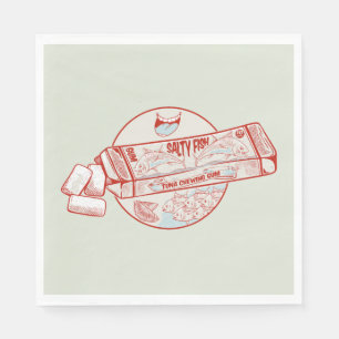 Chewing gum funny tuna fish flavour napkins