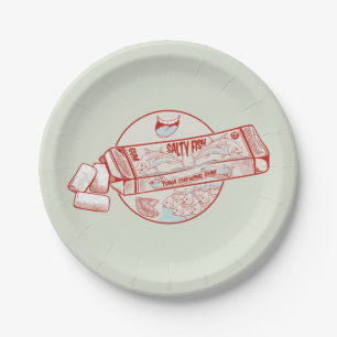 Chewing gum funny tuna fish flavour paper plates