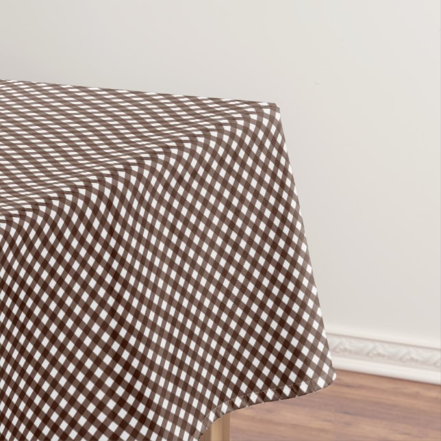 CHEX 13-DARK BROWN-COTTON TABLECLOTH 52x70in (In Situ)