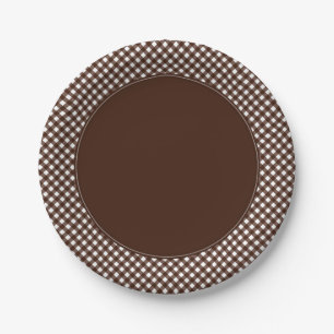 CHEX 13-DARK BROWN-PAPER PLATES-2 PAPER PLATES