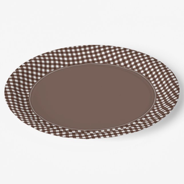 CHEX 13-DARK BROWN-PAPER PLATES-3 PAPER PLATES (Angled)