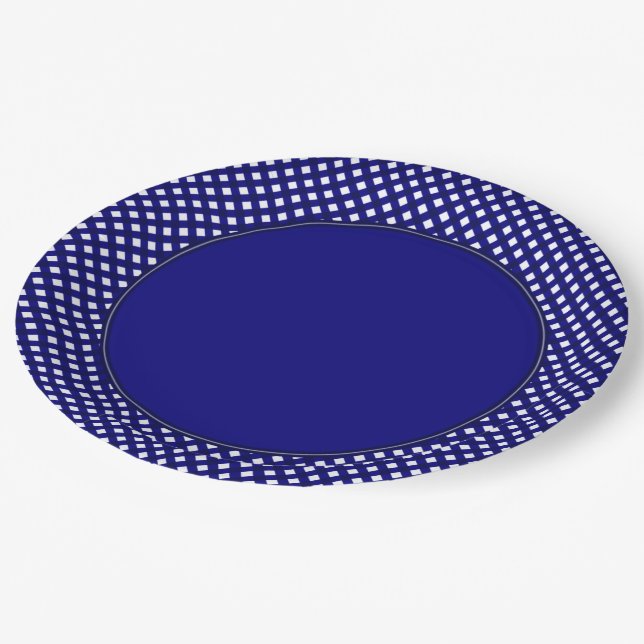 CHEX 4-DARK BLUE-PAPER PLATES-2 PAPER PLATES (Angled)