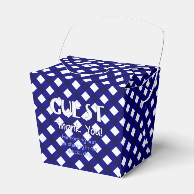 Chex 4-DARK BLUE-PARTY FAVOR BOX, take out style Boxes (Front Side)