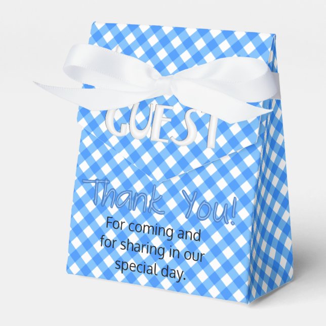 Chex 6-Pastel Blue-PARTY FAVOR BOX, tent style Boxes (Front Side)