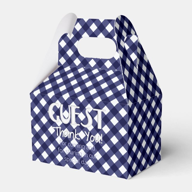 Chex 9-BLUE-PARTY FAVOR BOX, gable style Boxes (Front Side)