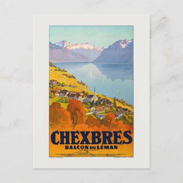 Chexbres Vintage Poster 1923 Postcard (Front)