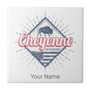 Cheyenne City Wyoming United States Vintage USA Ceramic Tile