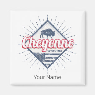 Cheyenne City Wyoming United States Vintage USA Magnet
