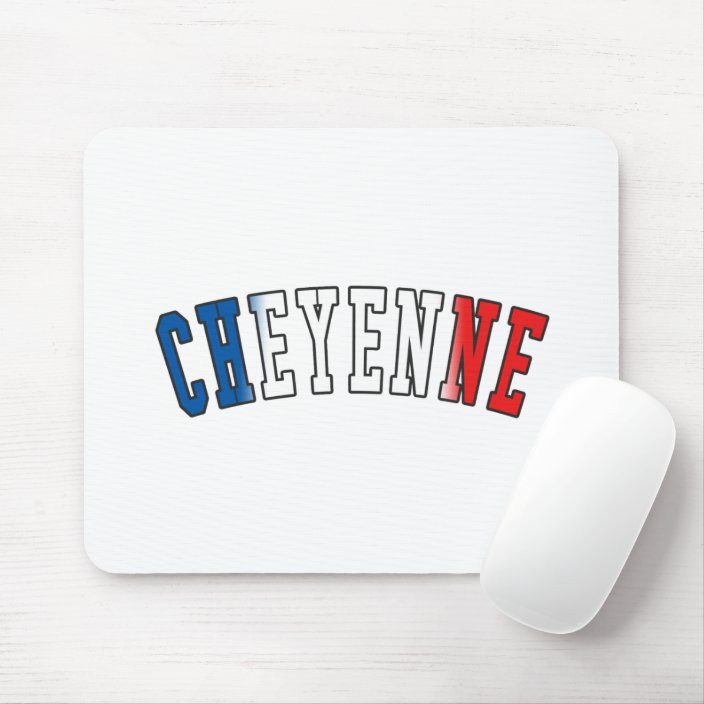 Cheyenne in Wyoming State Flag Colors Mouse Pad