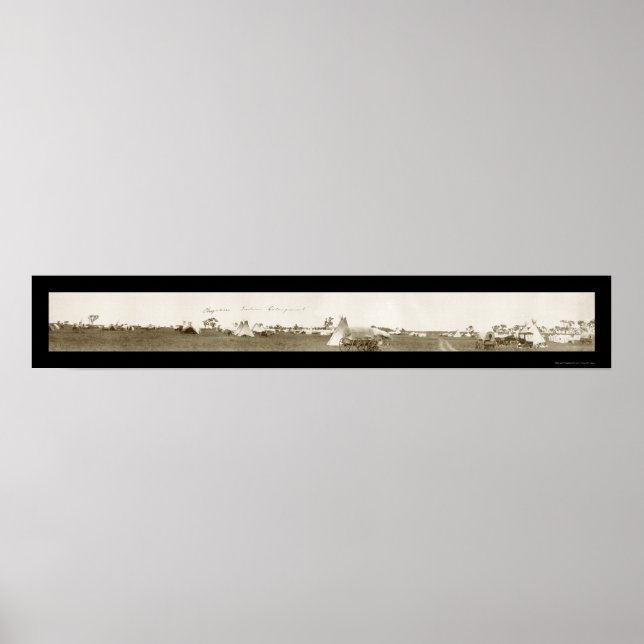 Cheyenne Indian Camp Photo 1909 Poster (Front)