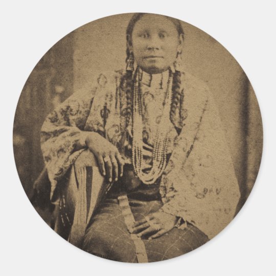 Cheyenne Indian Scout Nettie Bear Classic Round Sticker