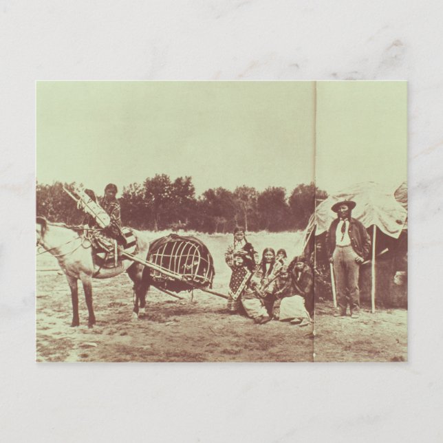 Cheyenne Indians on the Move, 1878 (b/w photo) Postcard (Front)