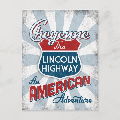Cheyenne Lincoln Highway Vintage America Wyoming Postcard