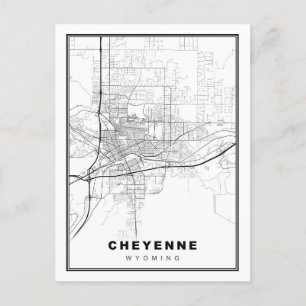 Cheyenne Map Postcard