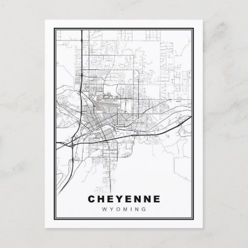 Cheyenne Map Postcard