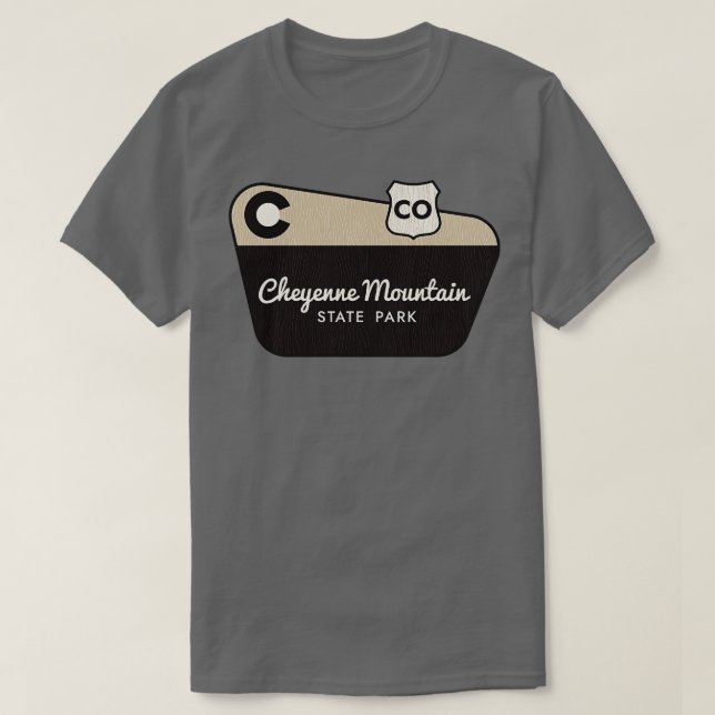 Cheyenne Mountain State Park Colorado Welcome Sign T-Shirt (Design Front)