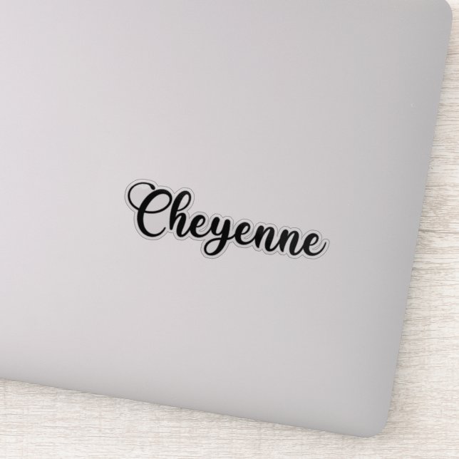 Cheyenne Name - Handwritten Calligraphy Sticker (Detail)