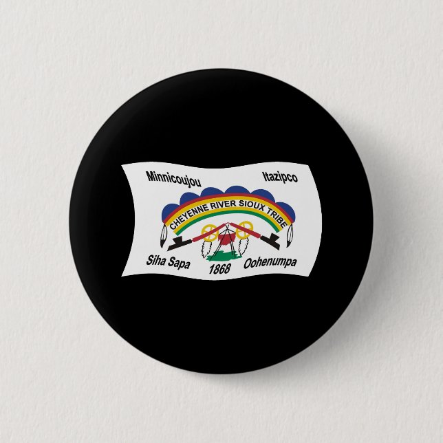 Cheyenne River Sioux Flag Button (Front)