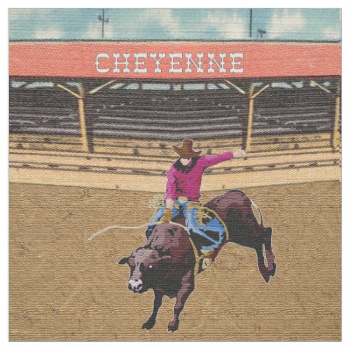 Cheyenne Rodeo Cowboy Bull Rider 2 Fabric