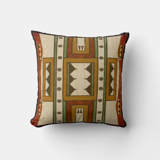 Cheyenne style 1860's parfleche design throw pillow (Front)