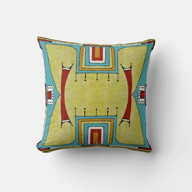 Cheyenne style 1860's parfleche design throw pillow (Front)
