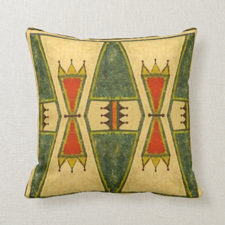 Cheyenne Style 1860's Parfleche Design Throw Pillow